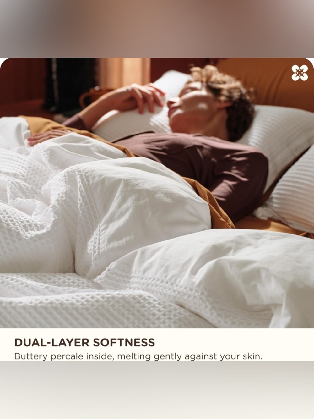 Bedsure Cotton Duvet Cover Full 80x90 Coconut White Waffle 3pc New - Picture 4 of 5